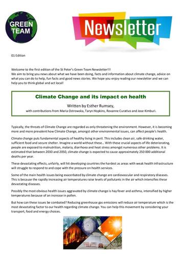 Green Team Newsletter 01