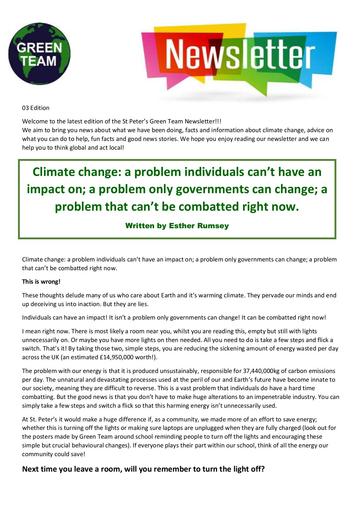 Green Team Newsletter 03