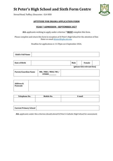 Drama Aptitude Application 2026