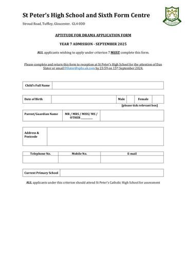 Drama Aptitude Application