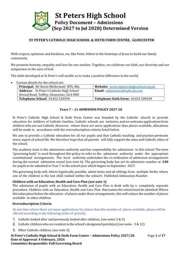 2027 2028 Determined Policy